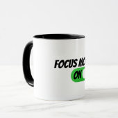 "Focus Mode ON" Funny Coffee Tasse (Vorderseite Links)