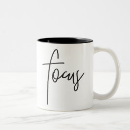 FOCUS Moderne schicke, trendige handschrift schwar Zweifarbige Tasse