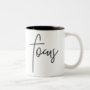 FOCUS Moderne schicke, trendige handschrift schwar Zweifarbige Tasse