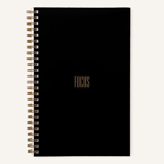 Focus-Notebook | Spiralgebunden in Schwarz und Gol Notizblock (Vorderseite)