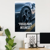 Focus Pays Interest Car Motivation Poster (Heimbüro)