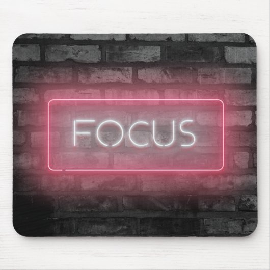 FOCUS Pink Neon Sign Mouse Pad Mousepad (Vorne)