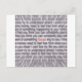 "FOCUS"-SWAY POSTKARTE (Vorderseite)