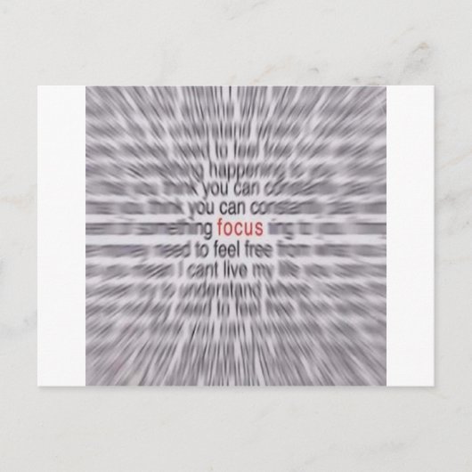 "FOCUS"-SWAY POSTKARTE (Vorderseite)