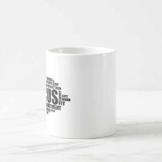 FOCUS – Word Cloud Motivational Design Kaffeetasse (Mittel)