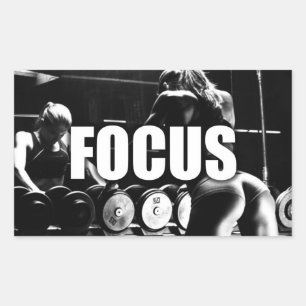 FOCUS - Workout für Frauen Motivierend Rechteckiger Aufkleber