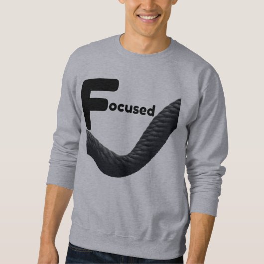 Focused Mindset Rope Graphic – Bold Black Sweatshirt (Vorderseite)