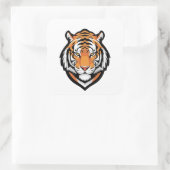 Focused Tiger Illustration Quadratischer Aufkleber (Tasche)