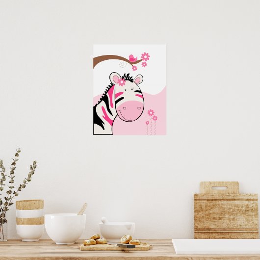 Foebe's Zebra (schwarz/rosa) Poster Print (Küche)