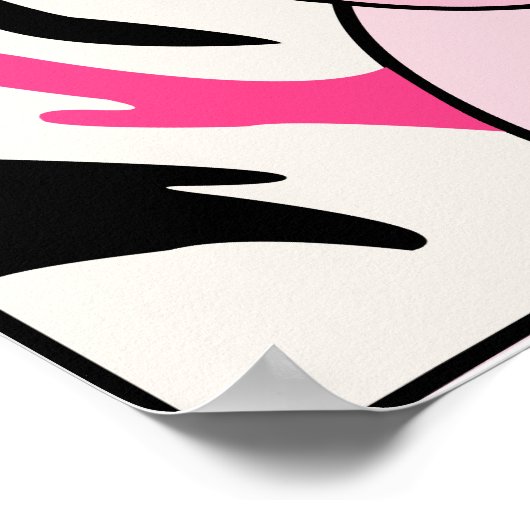 Foebe's Zebra (schwarz/rosa) Poster Print (Ecke)