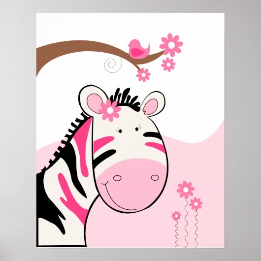 Foebe's Zebra (schwarz/rosa) Poster Print (Vorne)