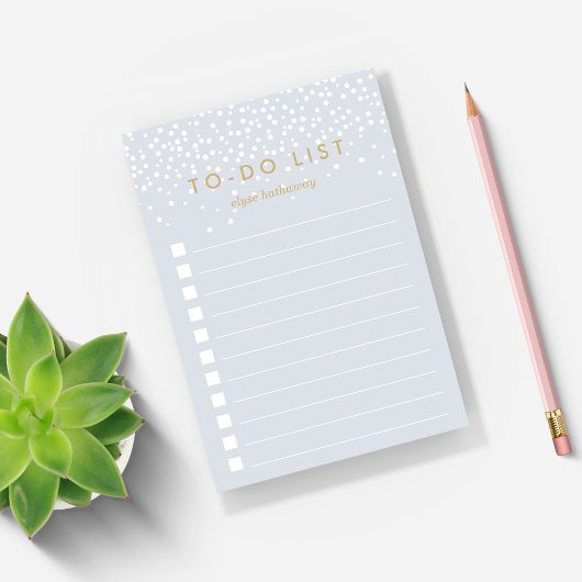 Fog | Confetti Dots Personalized To-Do List Post-it Klebezettel