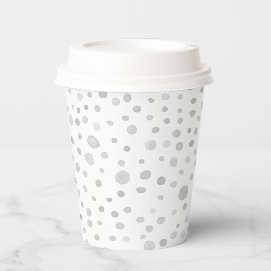 Fog Confetti Wasserfarben Dots Paper Cup Pappbecher (Vorderseite)
