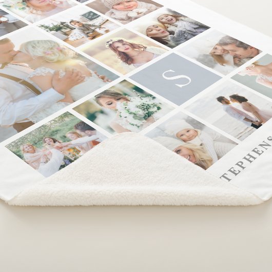 Fog Gray Monogram Fotomaterial Collage Sherpadecke (3/4)