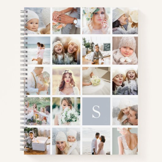 Fog Monogramm-FotoCollage Notizbuch (Vorderseite)