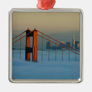 Fog rollt durch die Bucht von San Francisco Silbernes Ornament