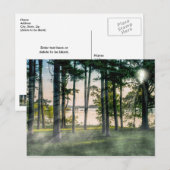 Foggie Bäume am Tisch Postkarte (Vorne/Hinten)