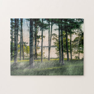 Foggie Bäume am Tisch Puzzle