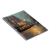 Foggy Autumn Corner Pub Street Notebook Notizblock (Rechte Seite)