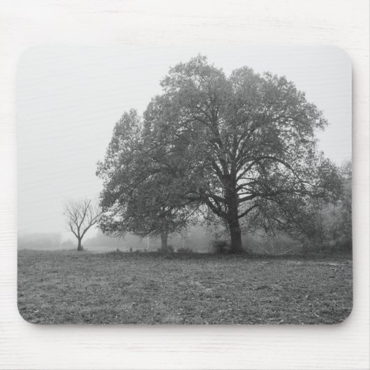 Foggy Autumn Morning Grauscale Mousepad (Vorne)