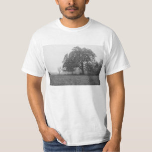 Foggy Autumn Morning Grauscale T-Shirt