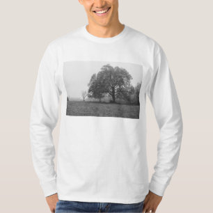 Foggy Autumn Morning Grauscale T-Shirt