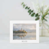 Foggy Bled Lake sunrise weiße Postkarte (Stehend Vorderseite)