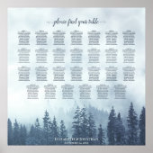 Foggy Blue Pines 27 Table Wedding Seating Chart Poster (Vorne)