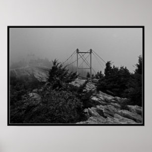 Foggy Bridge auf dem Großvater Mountain Poster