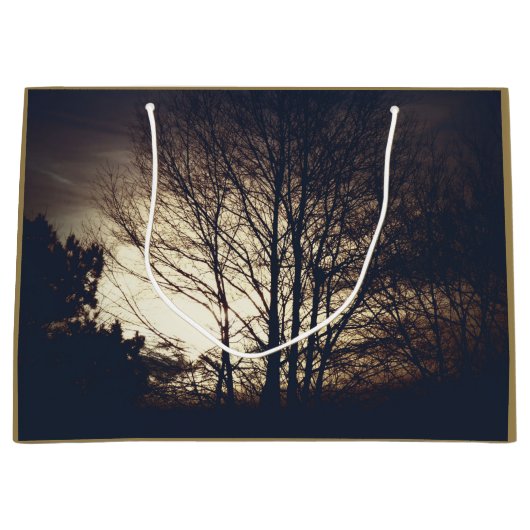 Foggy Fall Abend Große Geschenktüte (Vorderseite)