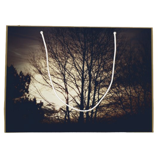 Foggy Fall Abend Große Geschenktüte (Rückseite)