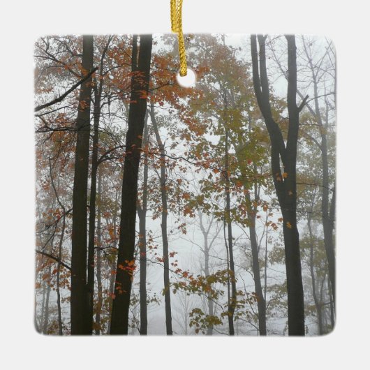 Foggy Fall in Pennsylvania Herbst Natur Keramikornament (Vorderseite)