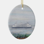 Foggy Ferry Painting Keramik Ornament (Rechts)
