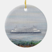 Foggy Ferry Painting Keramik Ornament (Hinten)