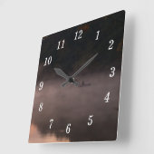 Foggy Fishing Wall Clock Quadratische Wanduhr (Winkel)