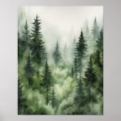 Foggy Forest Landschaft Art Print Poster (Vorne)