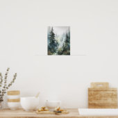 Foggy Forest Landschaft Art Print Poster (Küche)