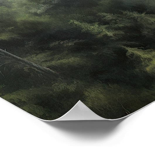 Foggy Forest Landschaft Art Print Poster (Ecke)