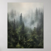 Foggy Forest Landschaft Art Print Poster (Vorne)