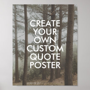 Foggy Forest Nature Landschaft Custom Zitat Poster