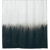 Foggy Forest Pine Mountain Ästhetische Kunst Duschvorhang (Vorderseite)