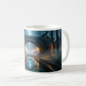 Foggy Forest Railroad Lantern Passage Mug Kaffeetasse (VorderseiteRechts)