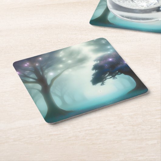 Foggy Forest Rechteckiger Pappuntersetzer (angewinkelt)