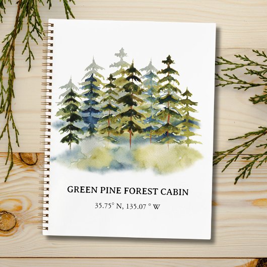 Foggy Forest Vacation Gästebuch Notizblock