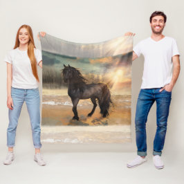 Foggy Friesian Morning Fleecedecke