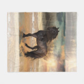 Foggy Friesian Morning Fleecedecke (Vorderseite (Horizontal))