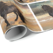Foggy Friesian Morning Horse Geschenkpapier (Rolleneckpunkt)