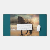 Foggy Friesian Morning, Horse Schreibtischunterlage (Tastatur & Maus)