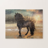 Foggy Friesian Morning Puzzle (Horizontal)