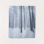 Foggy gefrorener Winterwald Wandteppich (Vorderseite)